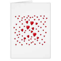 Red and White Pattern of Love Hearts. Cards