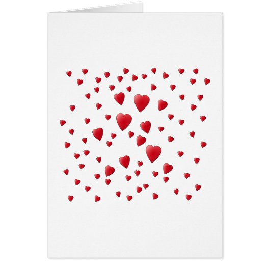 Red and White Pattern of Love Hearts. Cards (Front)
