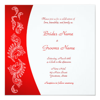 Red And White Wedding Invitations Announcements Zazzle
