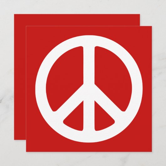 Red and White Peace Symbol (Front/Back)