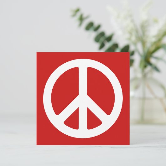 Red and White Peace Symbol (Standing Front)