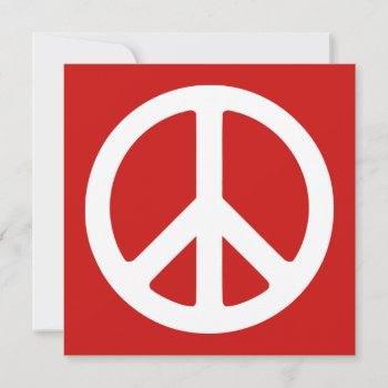 Red And White Peace Symbol by peacegifts at Zazzle