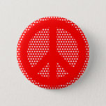 Red And White Peace Symbol Button at Zazzle