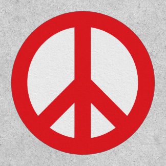 Red and White Peace Symbol Patch