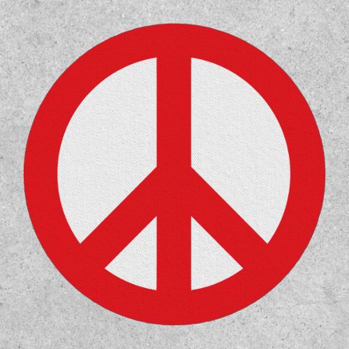Red and White Peace Symbol Patch