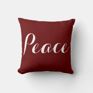 Red and White Peace Throw Pillow