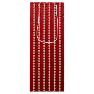 Red and White Pearl  Wine Gift Bag