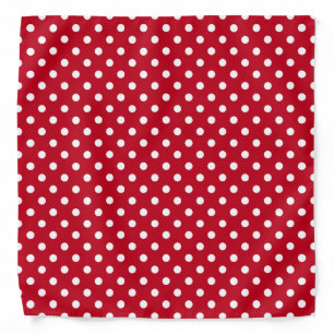 Red and White Peas Pattern Bandana