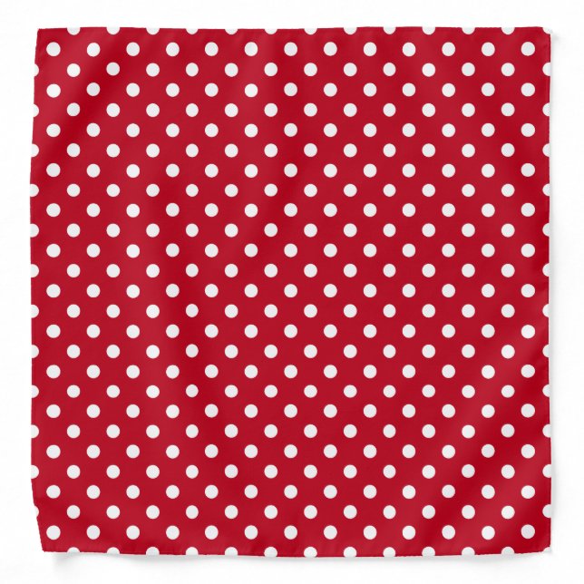 Red and White Peas Pattern Bandana (Front)