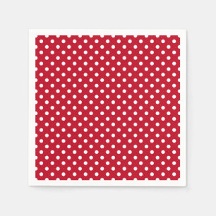 Red and White Peas Pattern Napkins