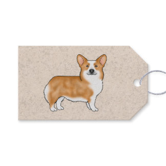 Red And White Pembroke Welsh Corgi Graphic Design Gift Tags