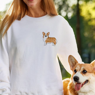 Red and White Pembroke Welsh Corgi Pet Art Design Sweatshirt
