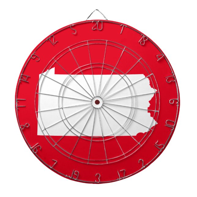 Red and White Pennsylvania Dart Board (Front)