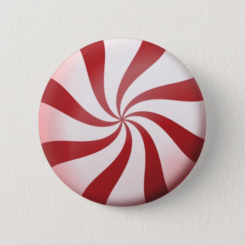 Red and White Peppermint Candy Button