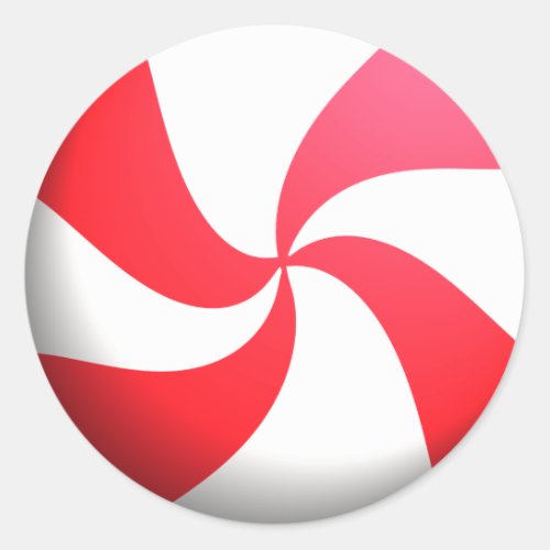 Red and White Peppermint Candy Classic Round Sticker