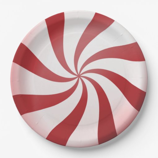 Red and White Peppermint Candy Paper Plates | Zazzle