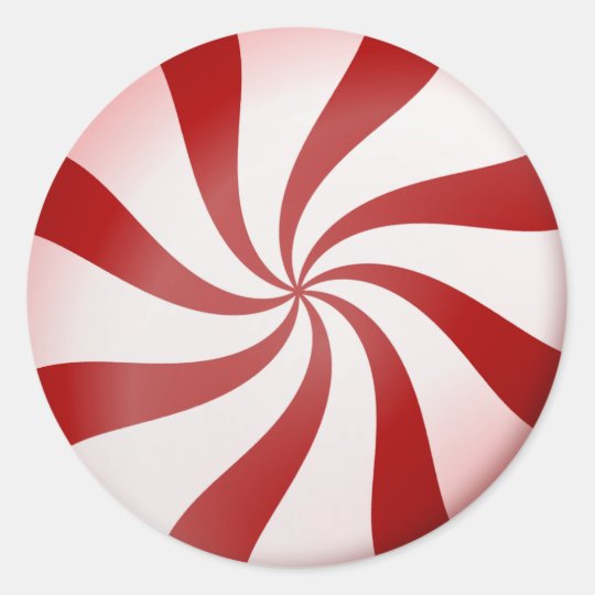 Red and White Peppermint Candy Stickers | Zazzle.com