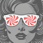 Red And White Peppermint Candy Swirl Retro Sunglasses at Zazzle