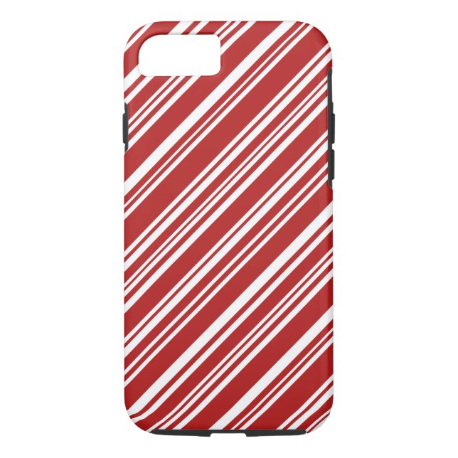 Red and White Peppermint Stripes Case-Mate iPhone Case (Back)