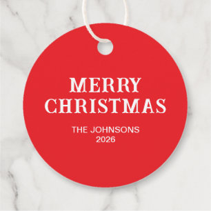 Red and White Peppermint Swirl Favor Tags
