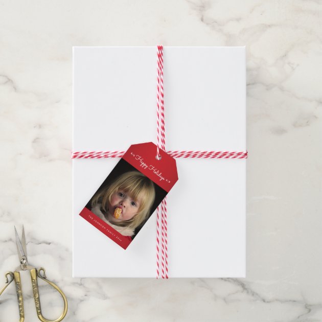Red And White Personalized Christmas Gift Tags