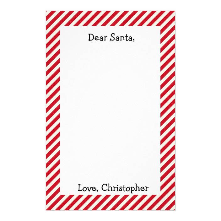 Red and White Personalized Dear Santa Letter Stationery | Zazzle.com