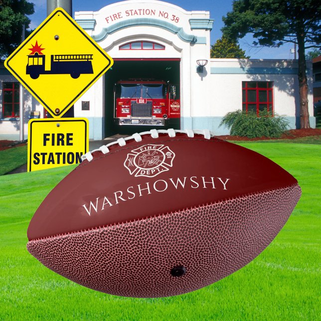 Red And White Personalized Fireman Emblem  Football (Creator Uploaded)