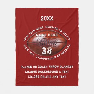 Red and White Personalized Football Gifts, Blanket