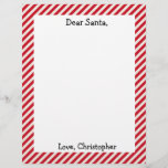 Red and White Personalized Letter To Santa Letterhead<br><div class="desc">A cute red and white Dear Santa blank letter,  which you can easily personalize with the child's name. The blank space will be where he or she can write by hand how nice they've been this year and what they wish for!</div>