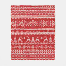 Red And White Personalized Name Christmas Sweater