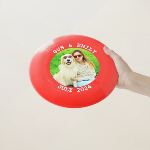 Red and White Personalized Round Family Photo Wham_O Frisbee