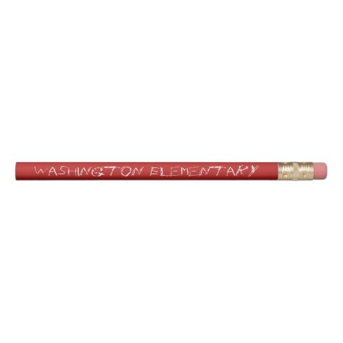 Red and white personalized school pencils