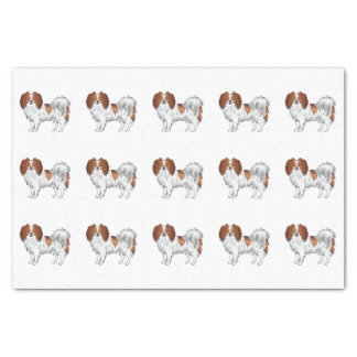 Red And White Phalène Cartoon Dogs Pattern Tissue Paper