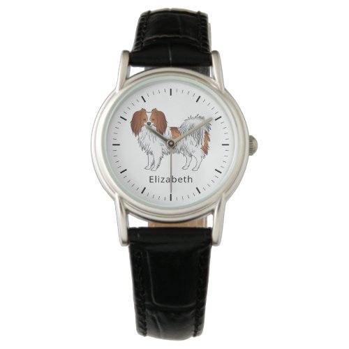 Red And White Phalne Dog With Your Name Or Text Watch