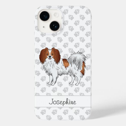 Red And White Phalne With Paws And Custom Name Case_Mate iPhone 14 Case