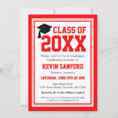 Red and White Photo Graduation Party Invitation (Front)