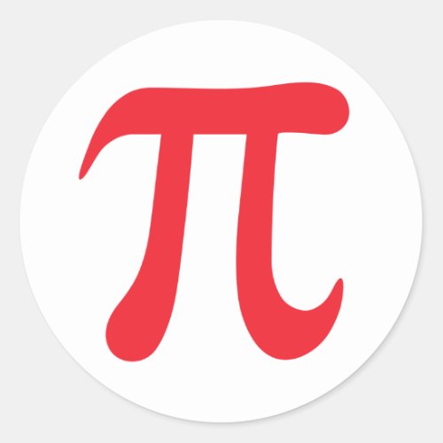 Red and white pi mathematical symbol stickers