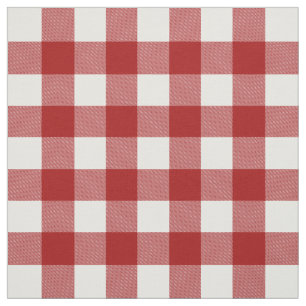 Red and White Picnic Plaid Color Choice Fabric