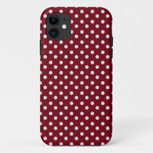 Red and white pin polka dot pattern polka dots iPhone 11 case