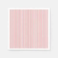 Red and White Pinstripe Paper Napkins