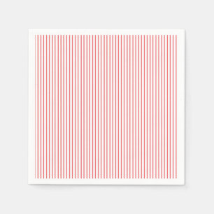 Red and White Pinstripe Paper Napkins