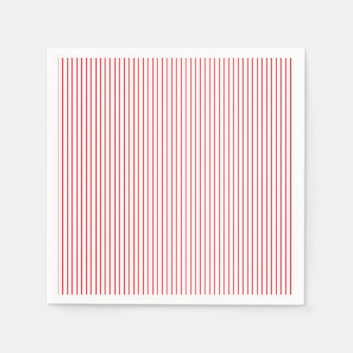 Red and White Pinstripe Paper Napkins