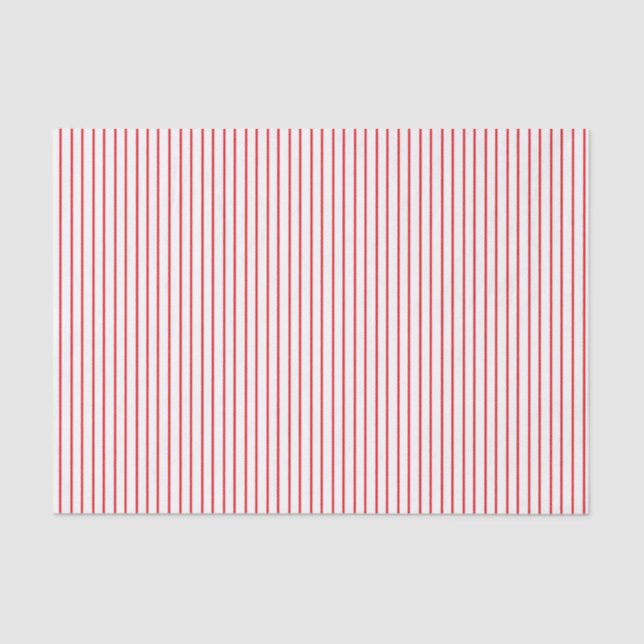 Red and White Pinstripe Tissue Paper (Front)