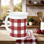 Red and white plaid beverage pitcher<br><div class="desc">red and white plaid</div>