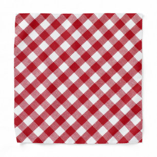 Red and White Plaid Buffalo Bandana