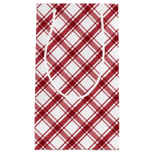 Red and White Plaid Gift Bag