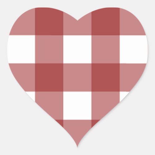 Red and white plaid heart sticker