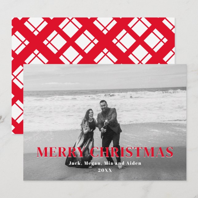Red and White plaid Merry Christmas (Front/Back)