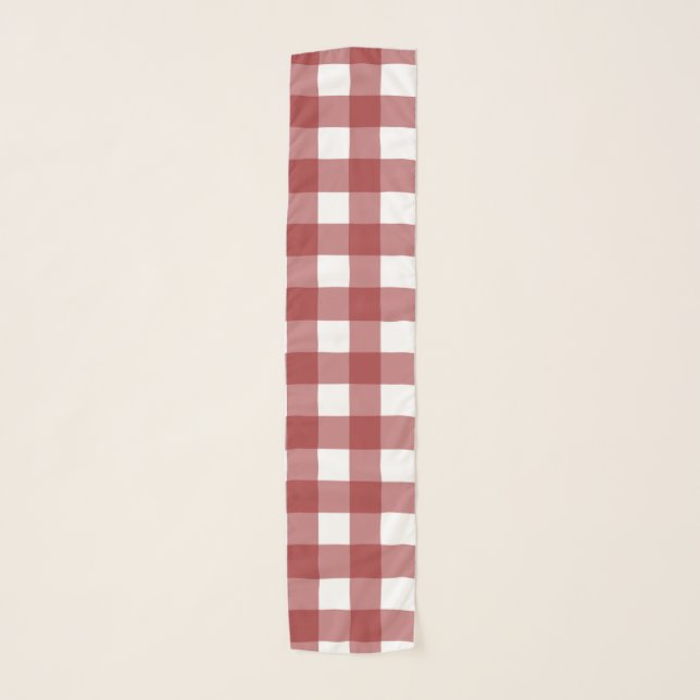 Red and white plaid scarf (Front)