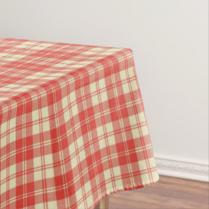 Red and White Plaid  Tablecloth